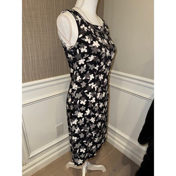 Amanda Smith Black & White Cotton Floral Dress Size 6P | SHIPS OUT IN 1 DAY - Picture 2 of 5